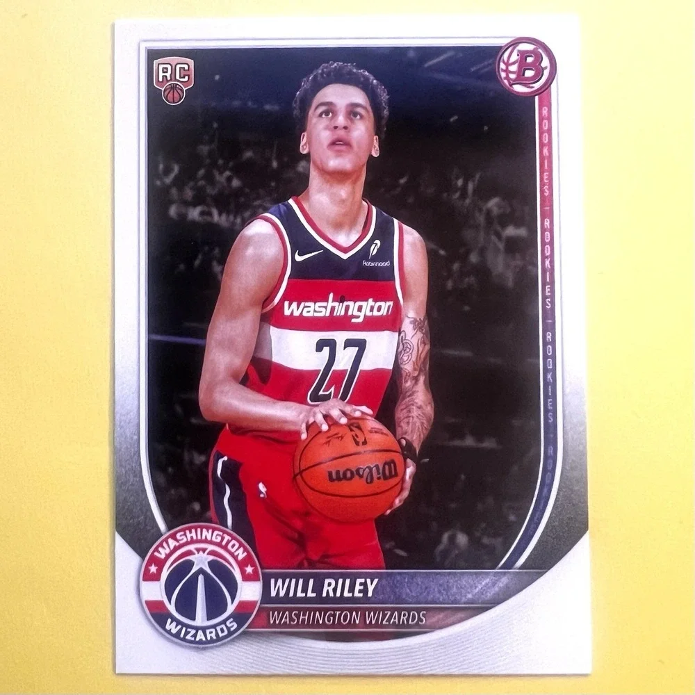 2025-26‎ Bowman Basketball Will Riley RC #21 Washington Wizards Rookie Card